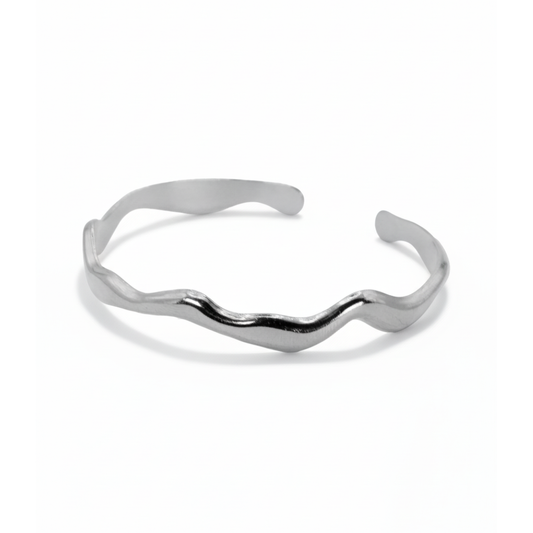 Silver bracelet on a white background